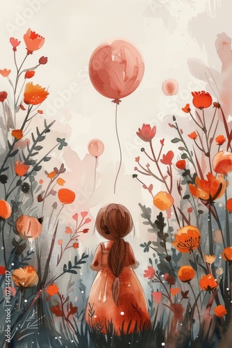 Girl in Field of Flowers