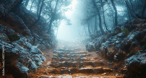 Winding Path Through Dense Forest