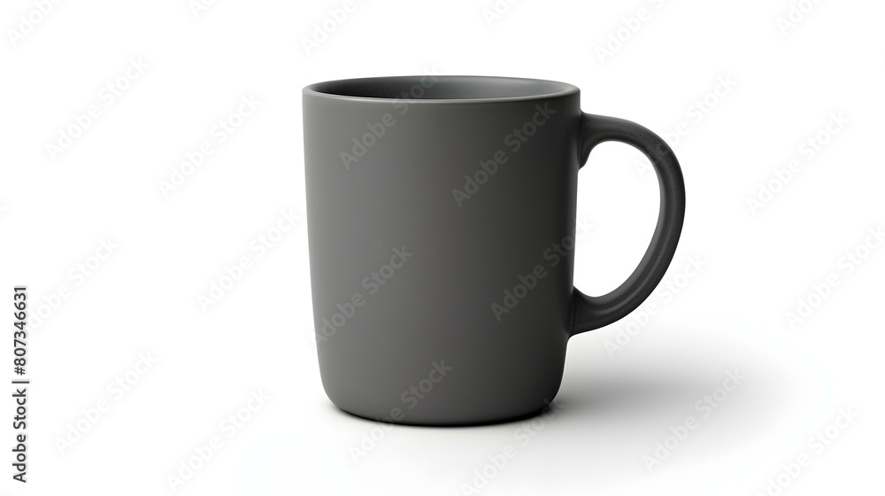 Anthracite Ceramic Mug on a white Background. Mockup Template with Copy Space Anthracite Ceramic Mug on a white Background. Mockup Template with Copy Space