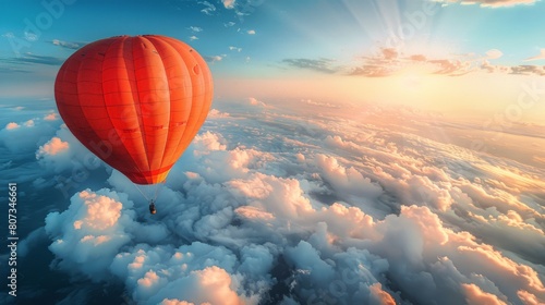 Paragliding Over Mountain Range