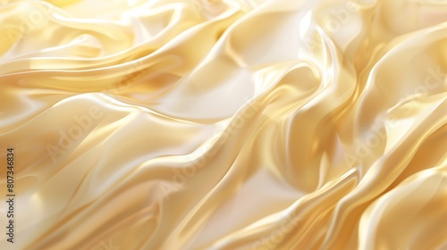 An abstract biege curved silk texture. Wavy fluid modern deluxe background. © Ailee Tian