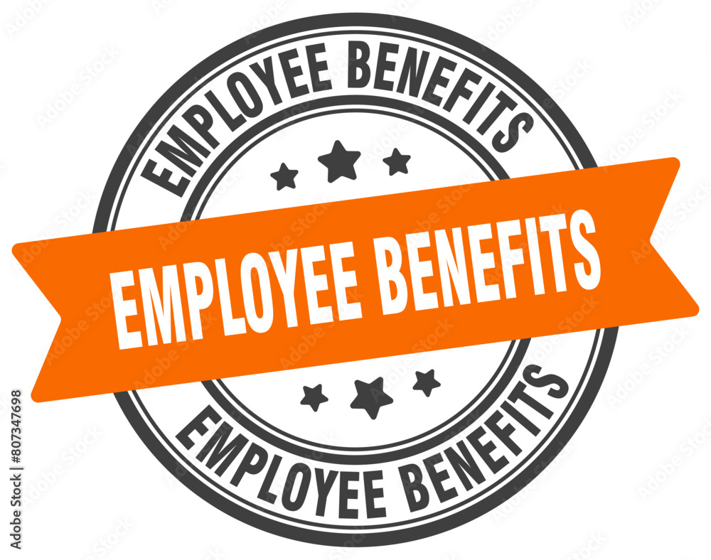 Fototapeta premium employee benefits stamp. employee benefits label on transparent background. round sign