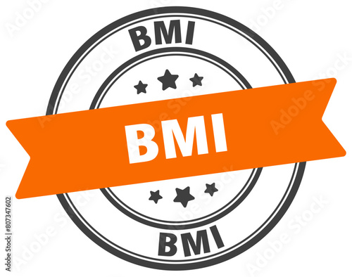 bmi stamp. bmi label on transparent background. round sign