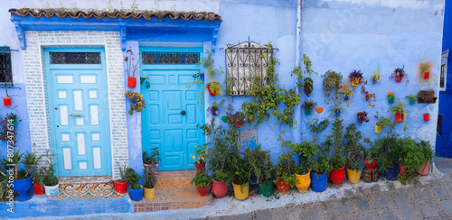 Glimpses of the blue city of Chefchaouen in Morocco © teomagni