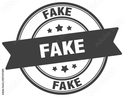 fake stamp. fake label on transparent background. round sign