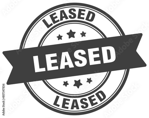 leased stamp. leased label on transparent background. round sign