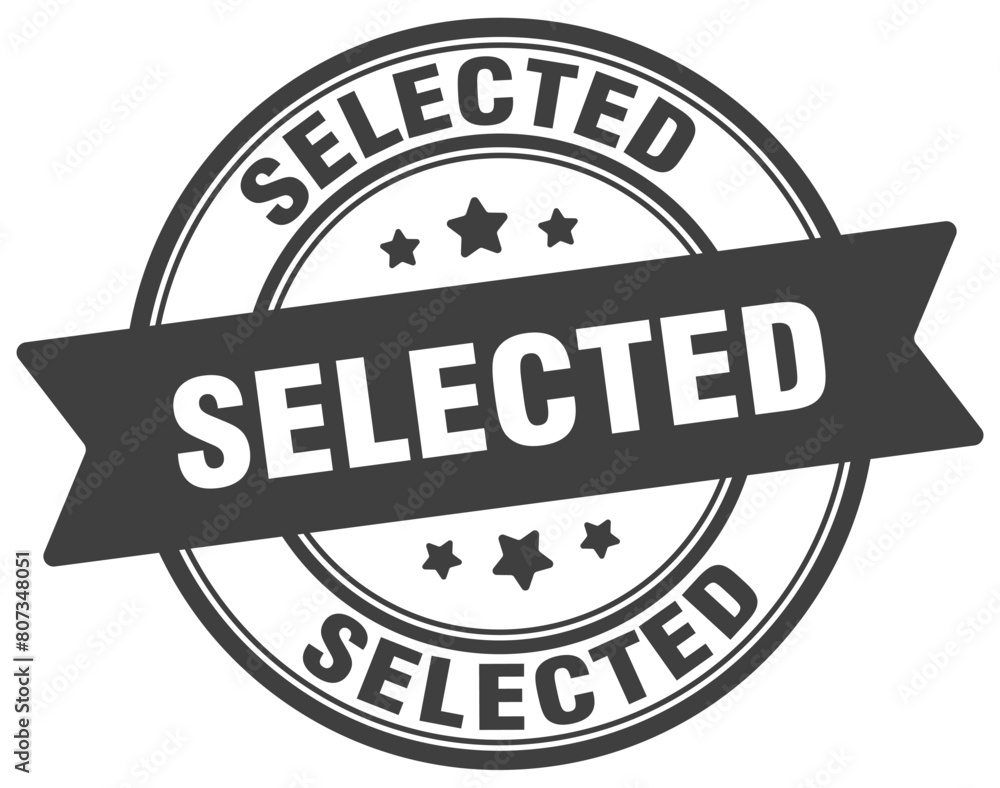 selected stamp. selected label on transparent background. round sign selected stamp. selected label on transparent background. round sign