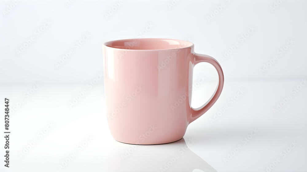 Blush Ceramic Mug on a white Background. Mockup Template with Copy Space Blush Ceramic Mug on a white Background. Mockup Template with Copy Space