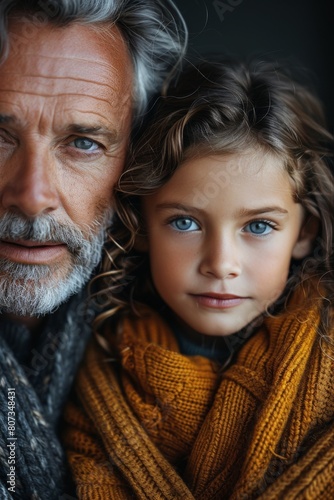 Man Holding Small Child Near Window