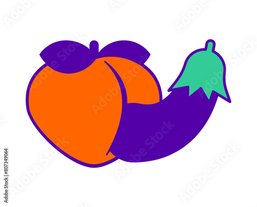 Eggplant and peach are symbols of sex.