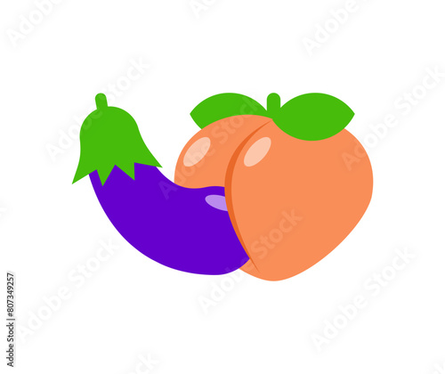 Eggplant and peach are symbols of sex.