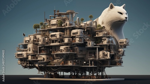 AI Architecture Crafting Animal-Inspired Edifices. photo