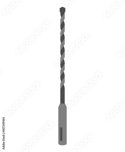 Concrete drill and stone isolated. Locksmith tool. Vector illustration
