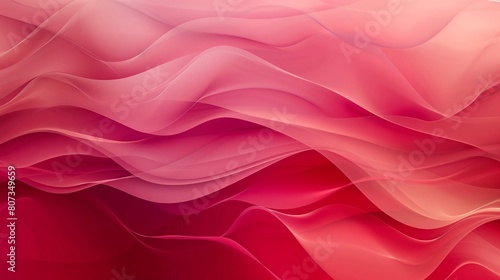 Red and pink background with three-dimensional smooth red waves.