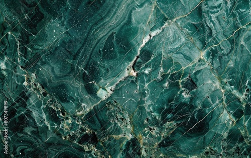 Rich, deep green textured marble surface.