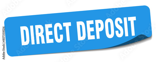 direct deposit sticker. direct deposit label