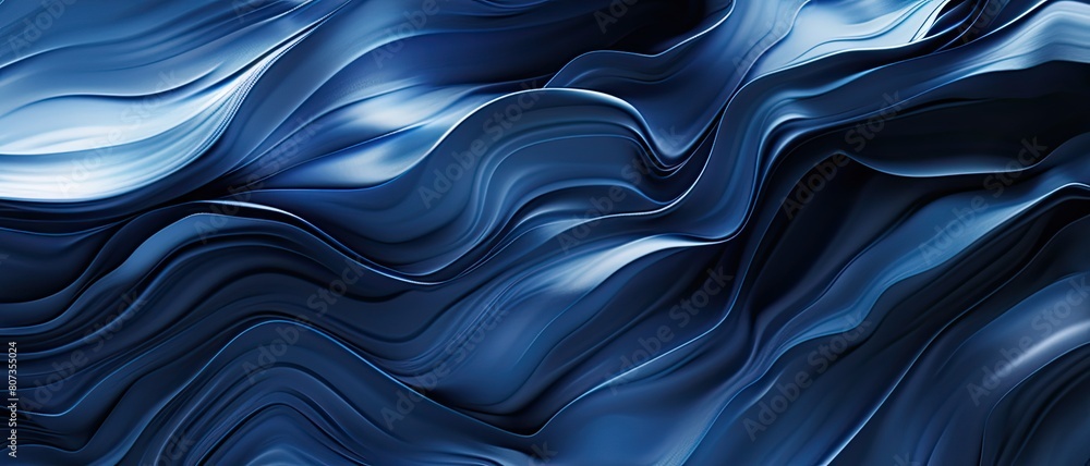 Obraz premium Abstract blue wave flowing texture background design