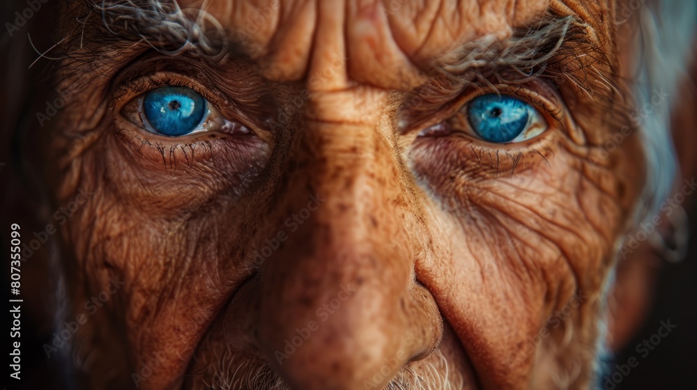 portrait photography, a powerful depiction of an elderly individual with captivating blue eyes, reflecting the experience and tales carved in their countenance portrait photography, a powerful depiction of an elderly individual with captivating blue eyes, reflecting the experience and tales carved in their countenance