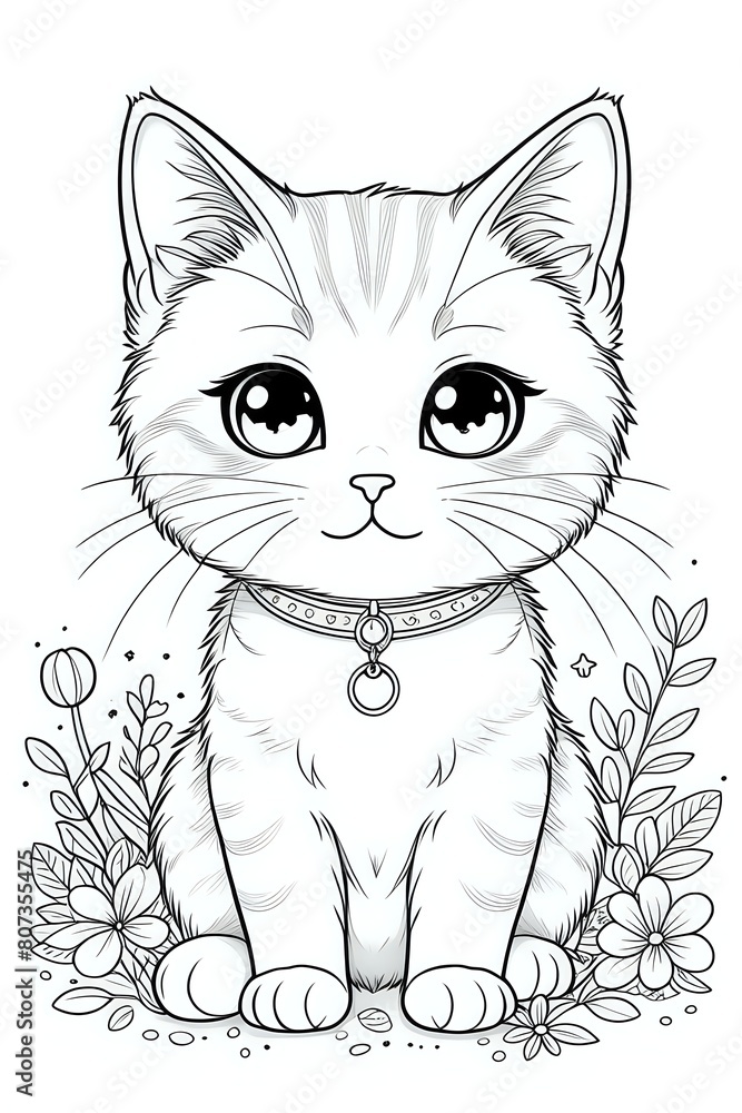 Obraz premium black and white cat