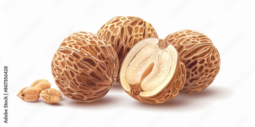 A group of nuts sitting next to each other. Ideal for food and nutrition concepts A group of nuts sitting next to each other. Ideal for food and nutrition concepts