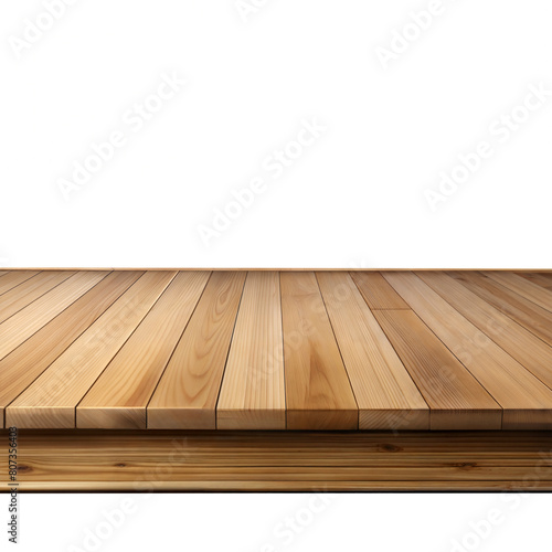 Wooden Table Top on Transparent Background