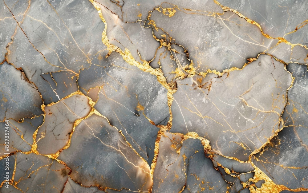 Veined light gray marble texture with delicate golden accents.