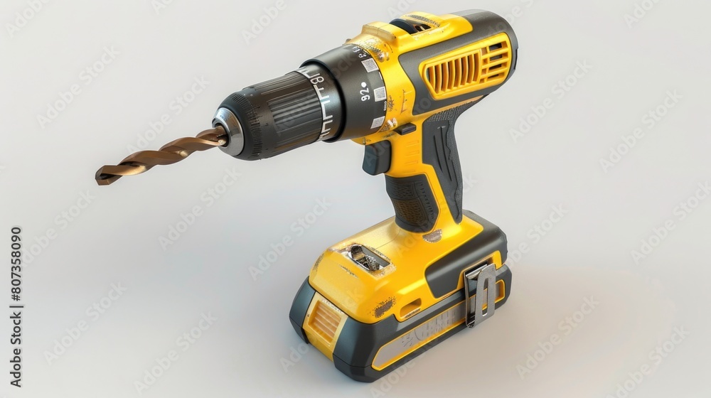 A drill tool placed on a table, suitable for construction projects