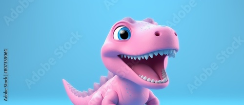 3D baby T-rex  cheerful expression