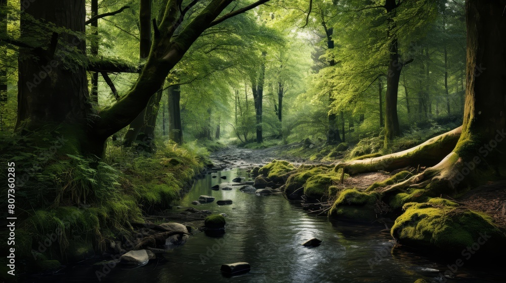 Obraz premium philosophical journey through a lush forest