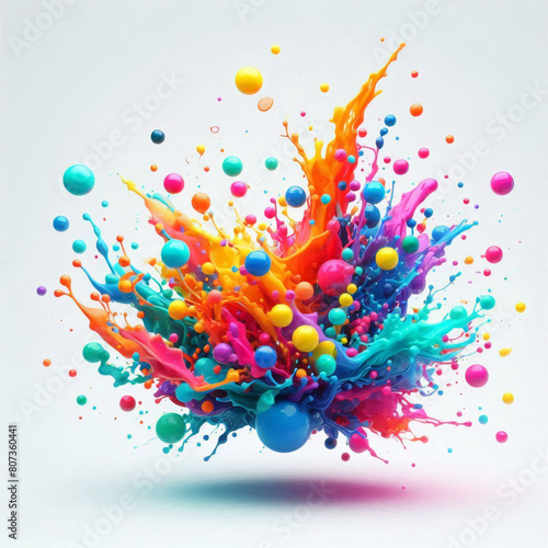 Fantastische spiralförmige Explosion bunter flüssiger Farbspritzer auf schwarzem Hintergrund, abstrakte flüssige dynamische Tinte.