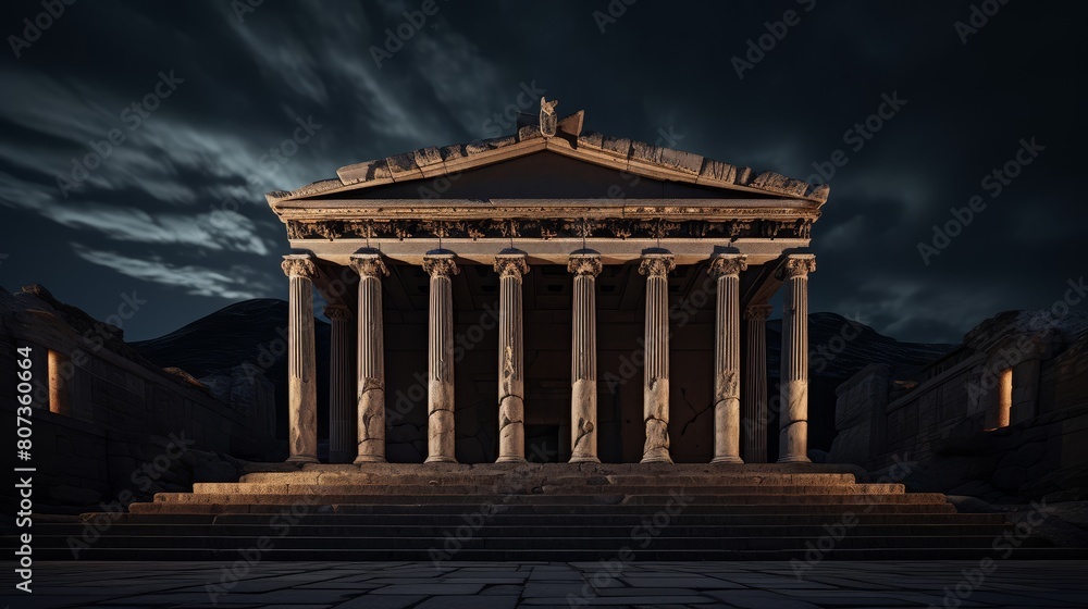 Naklejka premium Roman temple to Jupiter Maximus with grand Corinthian columns