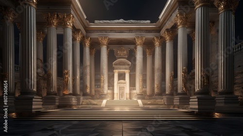 Grand Roman temple to Jupiter with Corinthian columns photo