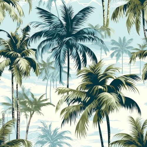 Seamless Fabric with Palm Tree Prelude