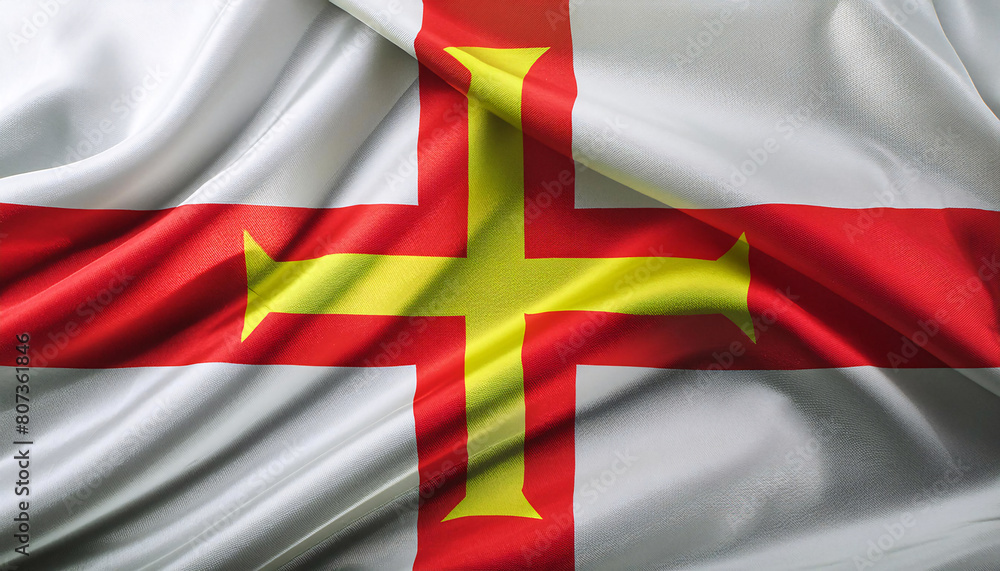 Realistic Artistic Representation of the Guernsey waving flag Realistic Artistic Representation of the Guernsey waving flag