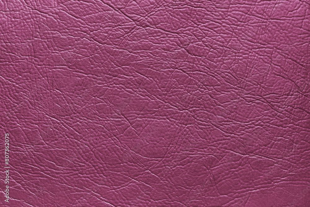 Fototapeta premium Genuine pink leather texture, natural animal skin, luxury vintage cowhide background. Eco friendly leatherette, faux leather rough structure. Wallpapere, backdrop, copy space
