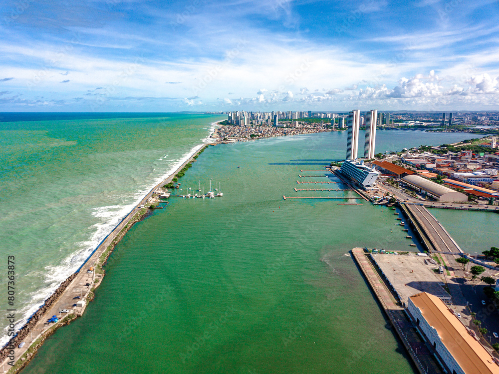 Vista aérea de Recife, Pernambuco, Brasil. 