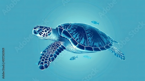 Fototapeta Naklejka Na Ścianę i Meble -  Turtle concept logo design