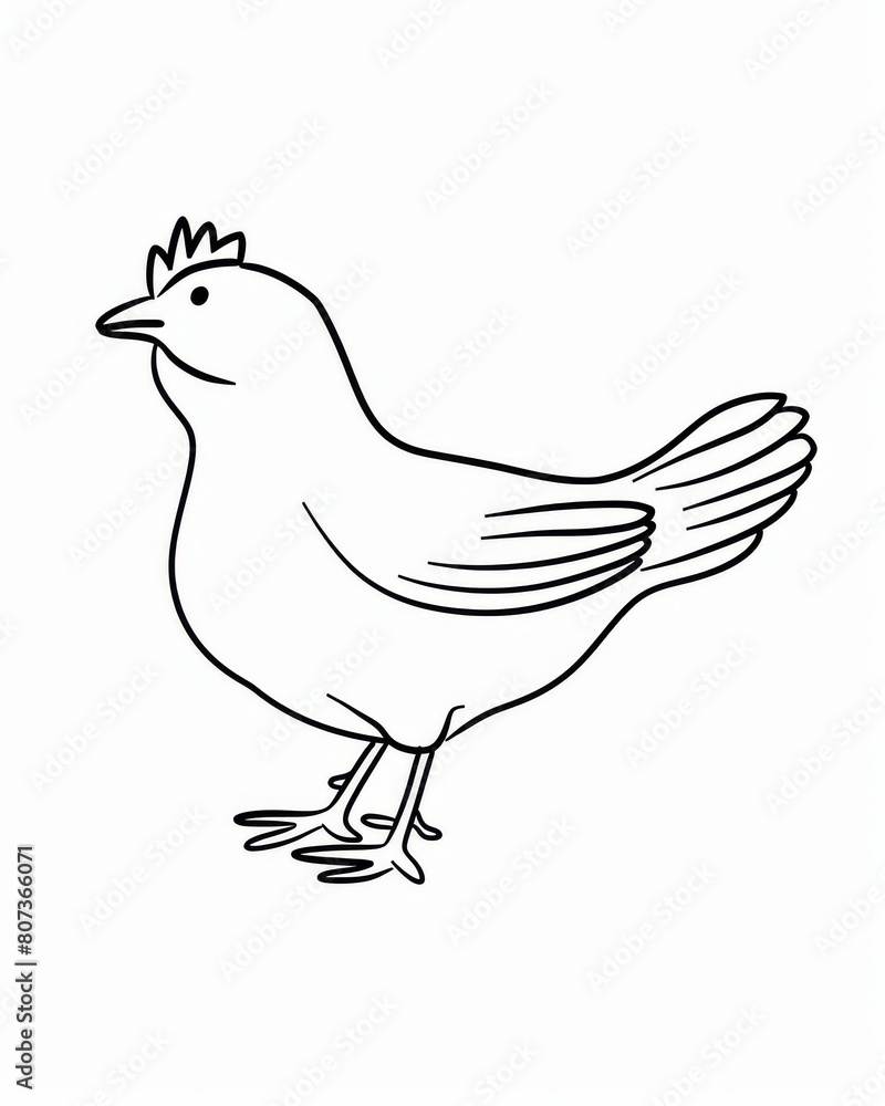 AI generated illustration of a bird line art AI generated illustration of a bird line art