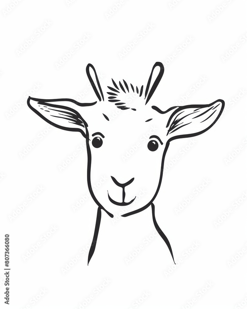 AI generated illustration of an animal on white paper line art AI generated illustration of an animal on white paper line art