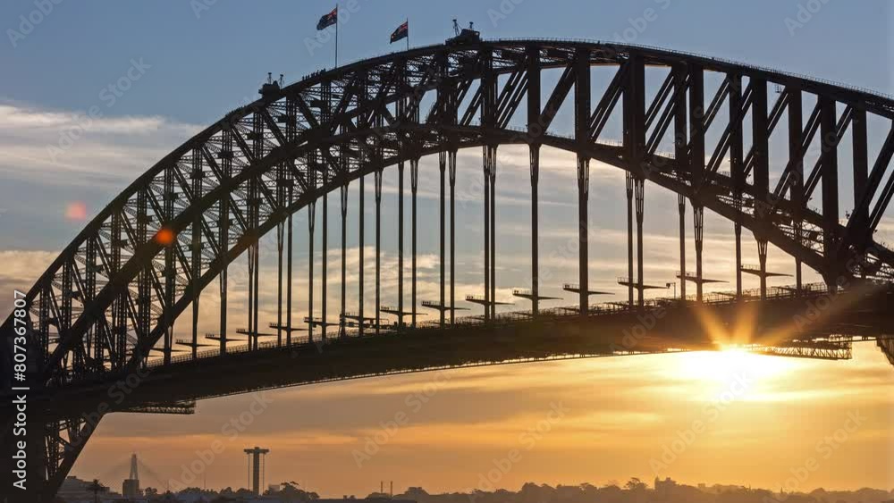 Harbour Bridge Sydney Australia Sunset Timelapse Harbour Bridge Sydney Australia Sunset Timelapse