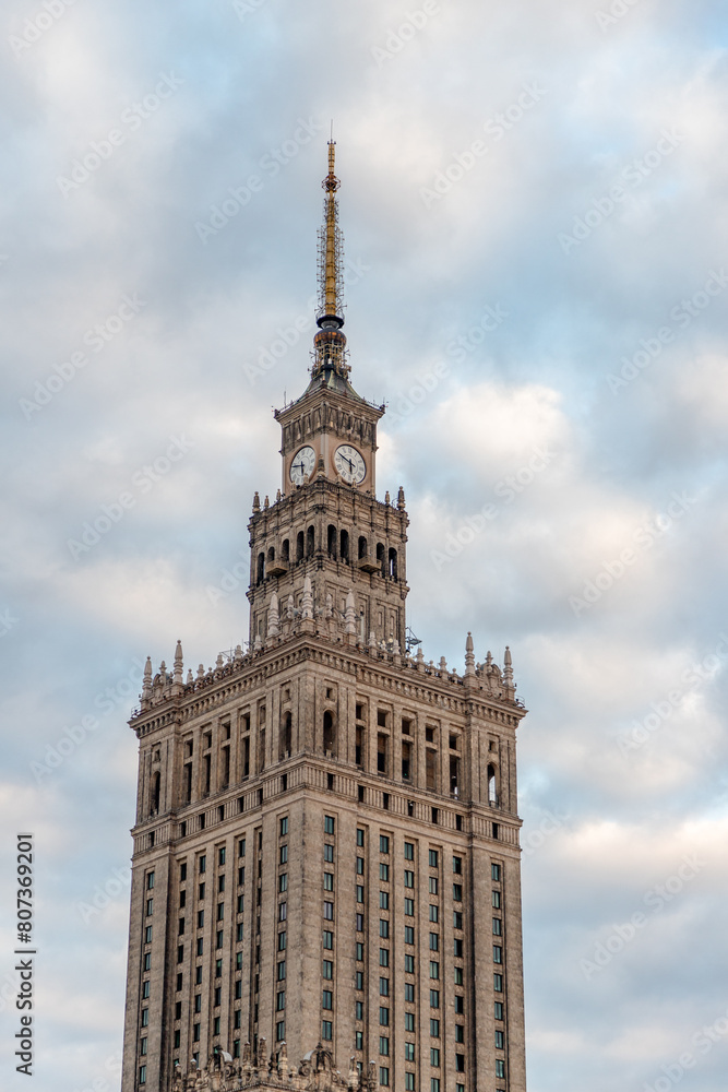 palace of culture and science in warsaw at dawn in spring in poland palace of culture and science in warsaw at dawn in spring in poland