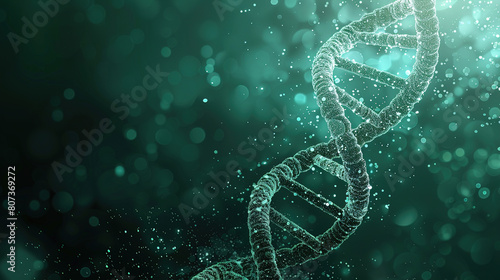 A dark green and white DNA genome poster with copy space  © Uwe