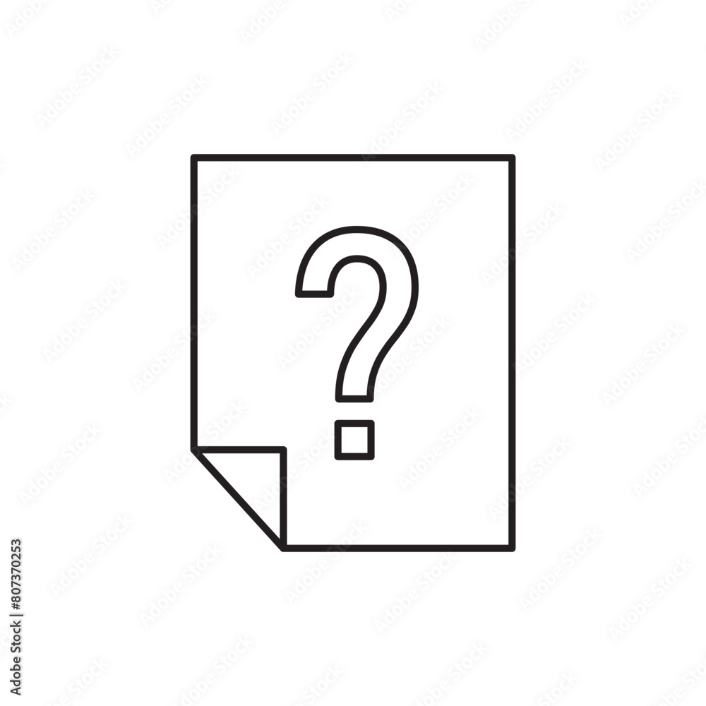 Question document icon design, isolated on white background, vector illustration Question document icon design, isolated on white background, vector illustration