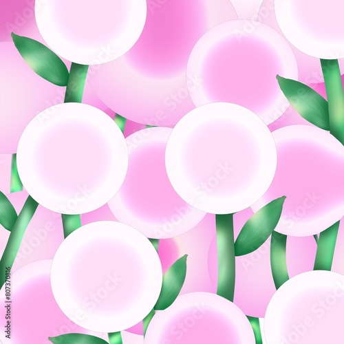 3D pink flowers illustration 