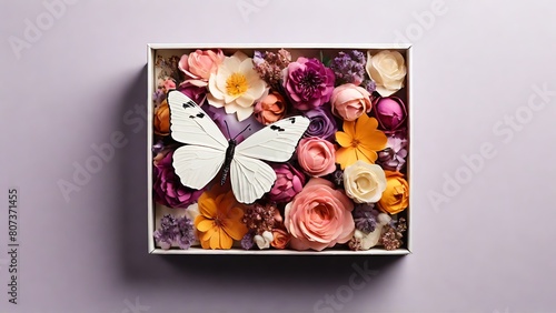 Love in Bloom: Rose and Butterfly Card Background