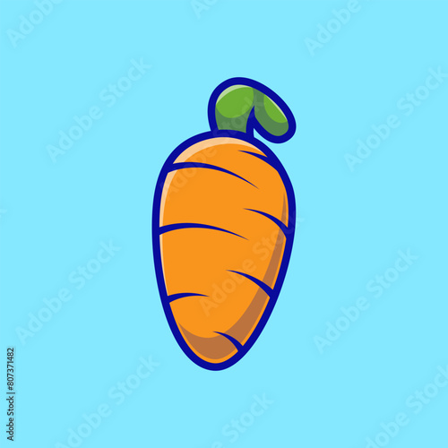 Carrot Cartoon Vector Icons Illustration. Flat Cartoon Concept. Suitable for any creative project.