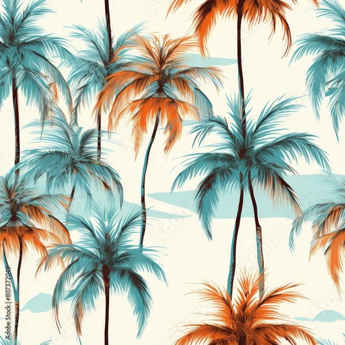 Seamless Palm Tree Background 
