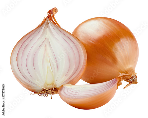 onions on a white background