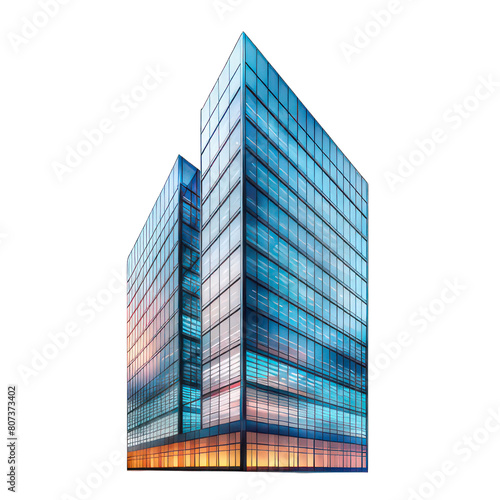 Modern skyscraper isolated on white created with Generative AI