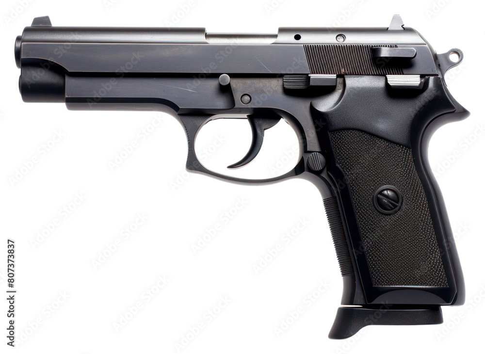 PNG Handgun weapon white background aggression.